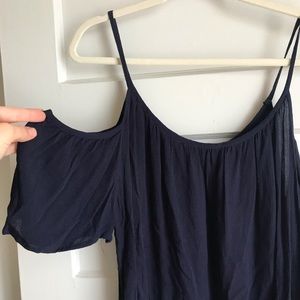 Blue off shoulder blouse